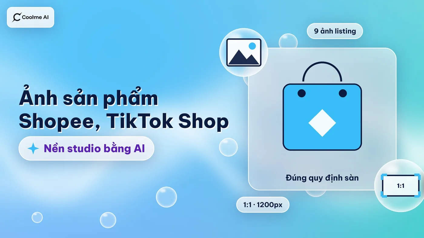 Ảnh sản phẩm Shopee, TikTok Shop nền studio bằng AI