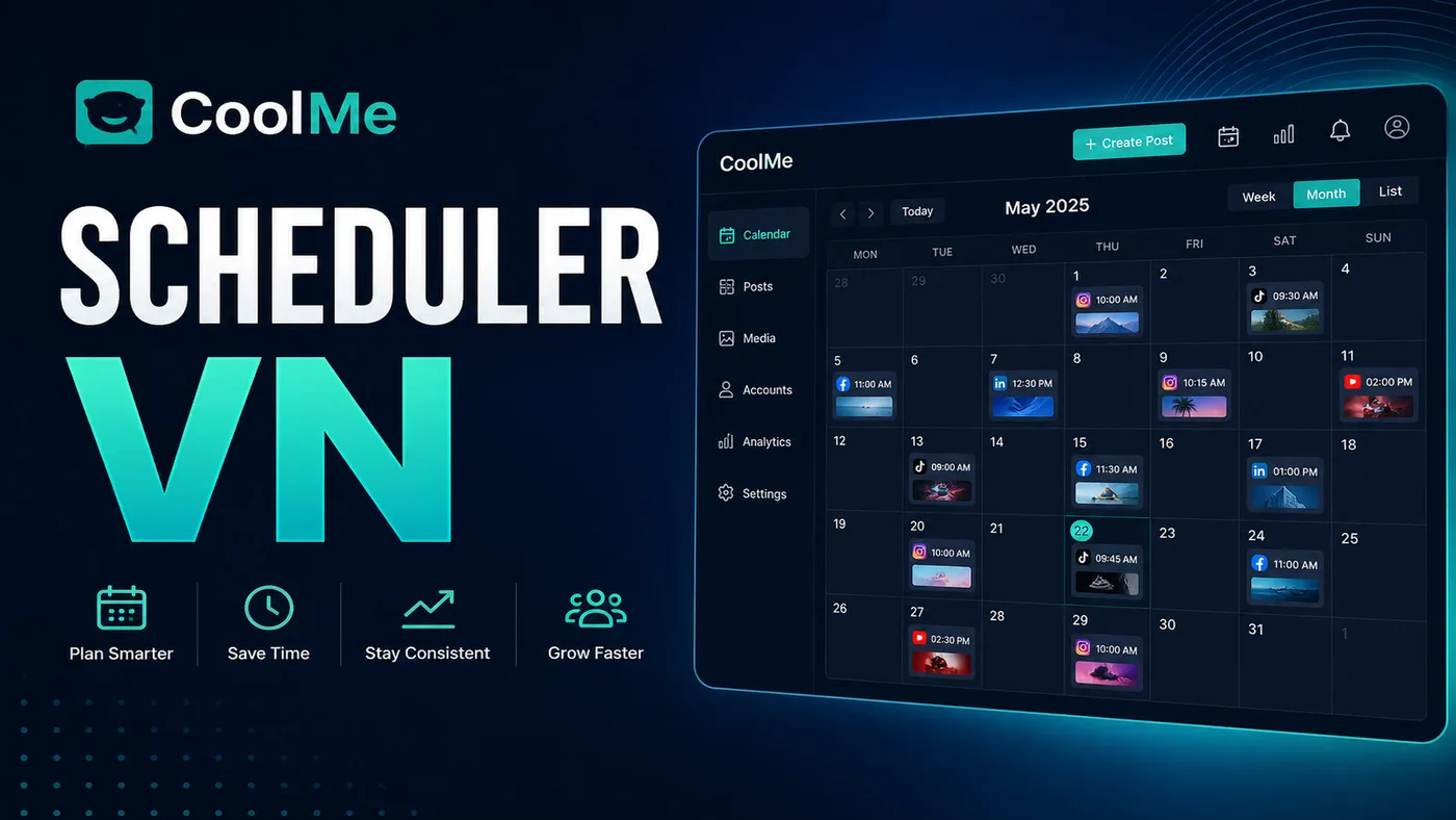 Social Media Scheduler cho Thị Trường Việt (vs Buffer/Later) Social Media Scheduler Việt 2026 | CoolMe vs Buffer