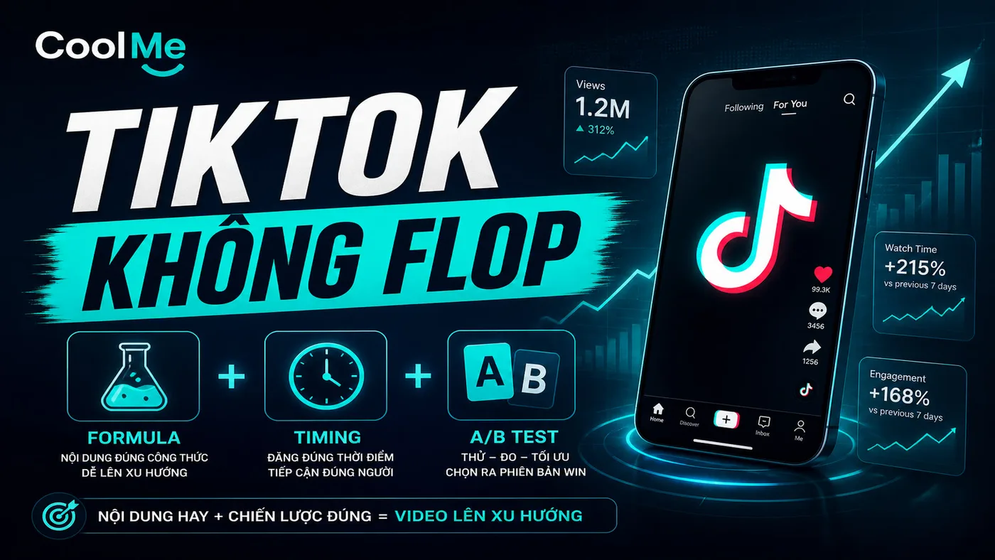 TikTok Không Flop: Công Thức + Timing + Auto Test TikTok Không Flop 2026 | Hook + Giờ + Auto Test