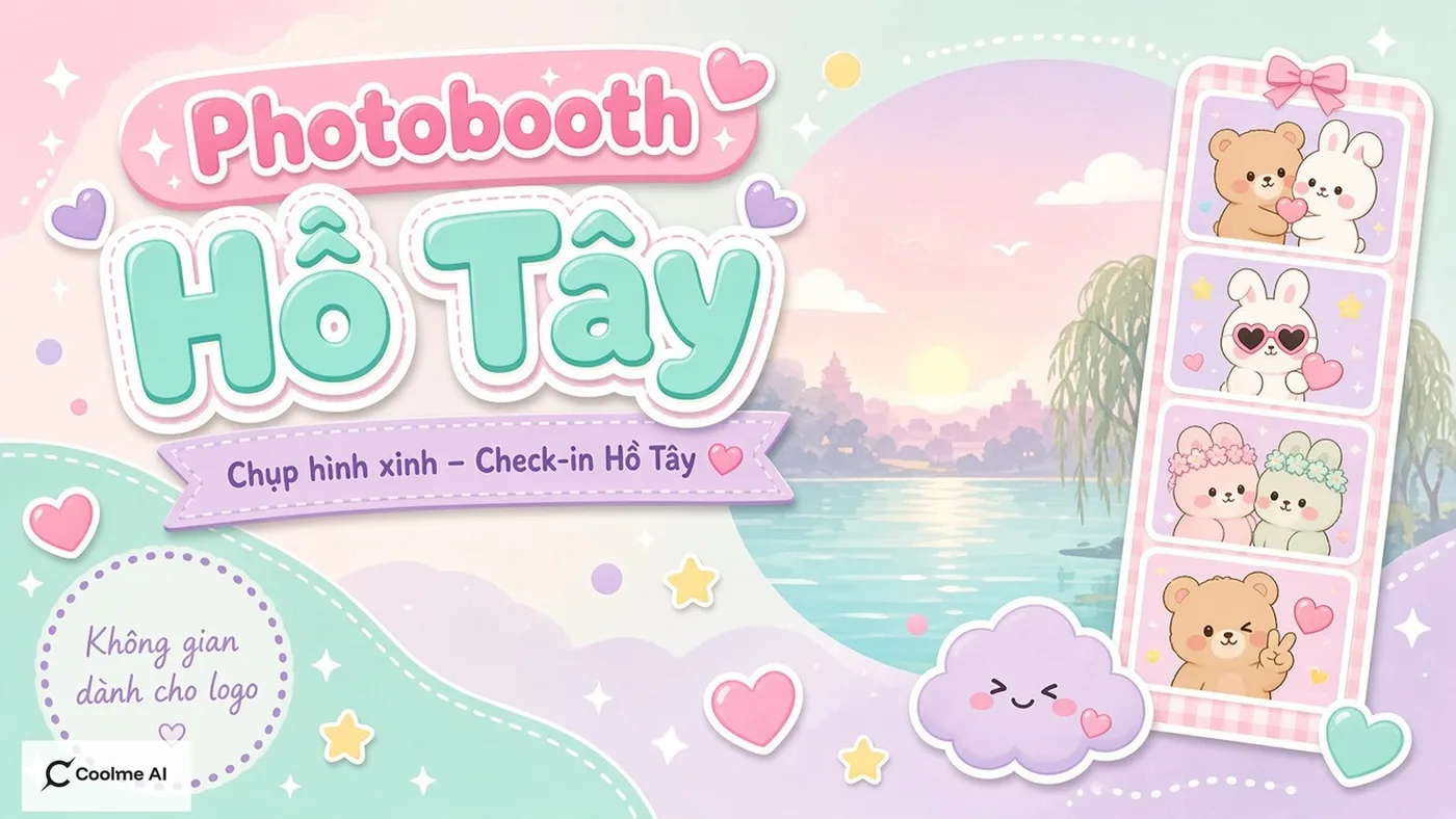 Top photobooth Hồ Tây Hà Nội: chụp nhanh, ảnh xinh, dễ thương Top photobooth Hồ Tây Hà Nội 2026: CoolMe AI và booth đáng thử