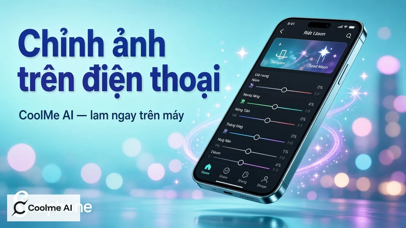 Top app chỉnh ảnh trên điện thoại: CoolMe AI dùng mọi lúc Top app chỉnh ảnh điện thoại 2026: CoolMe AI #1