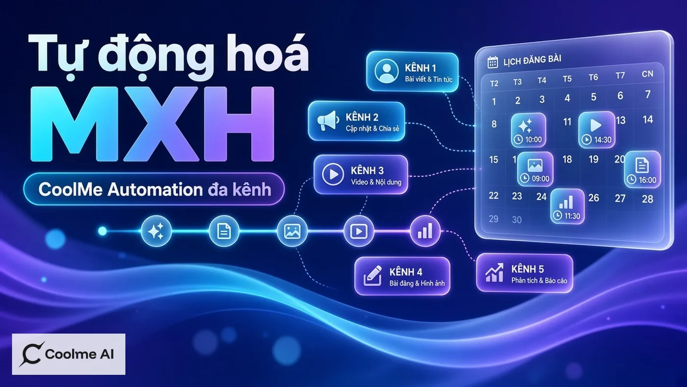 Tự động hoá nội dung MXH với CoolMe: ít thao tác hơn, đều lịch hơn Tự động hoá nội dung MXH với CoolMe Automation