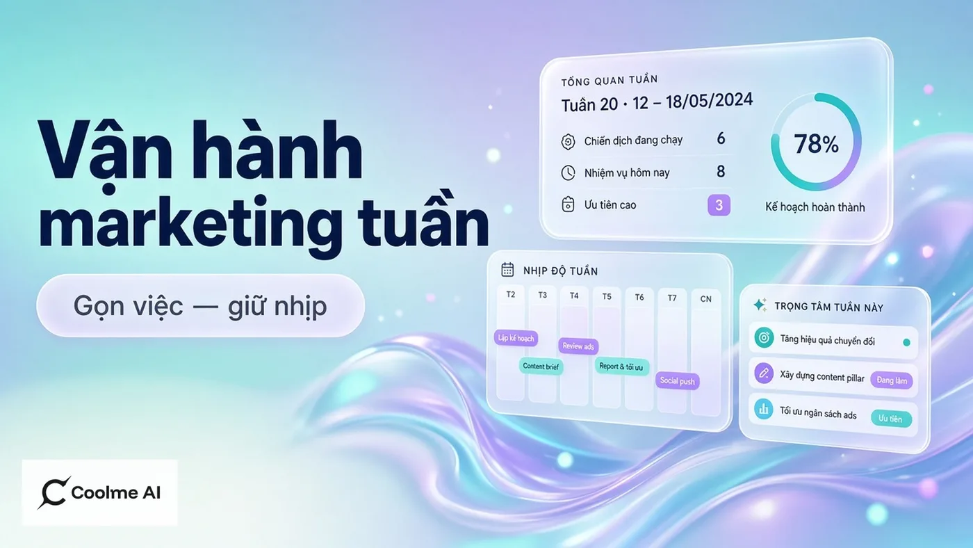 Quy trình vận hành marketing tuần với CoolMe: ít hỗn loạn hơn Quy trình vận hành marketing tuần: ít hỗn loạn hơn