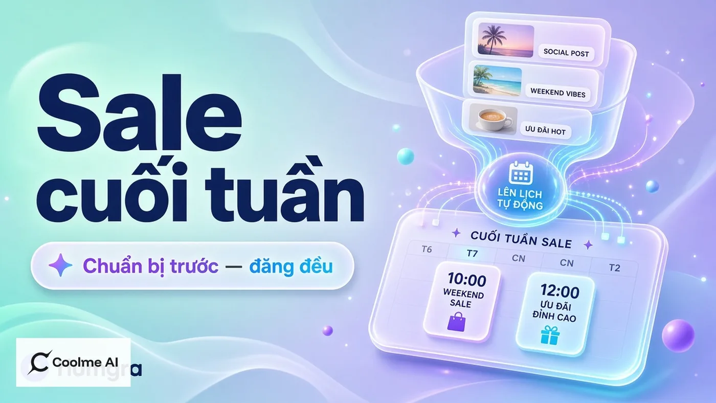 Tự động hoá nội dung sale cuối tuần: chuẩn bị trước với CoolMe Tự động hoá nội dung sale cuối tuần: chuẩn bị trước