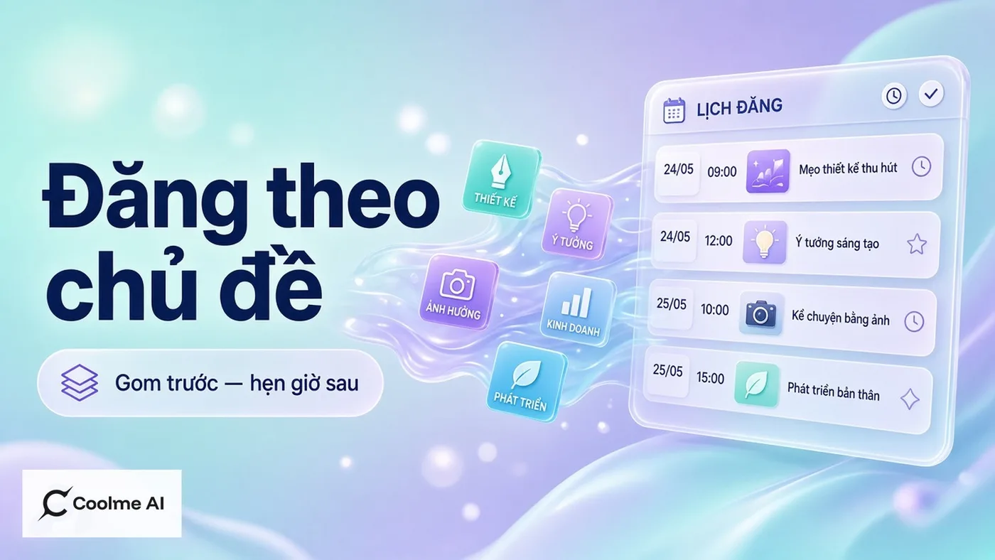 Gom nội dung rồi tự động đăng theo chủ đề tuần trên CoolMe Gom nội dung rồi tự động đăng theo chủ đề tuần