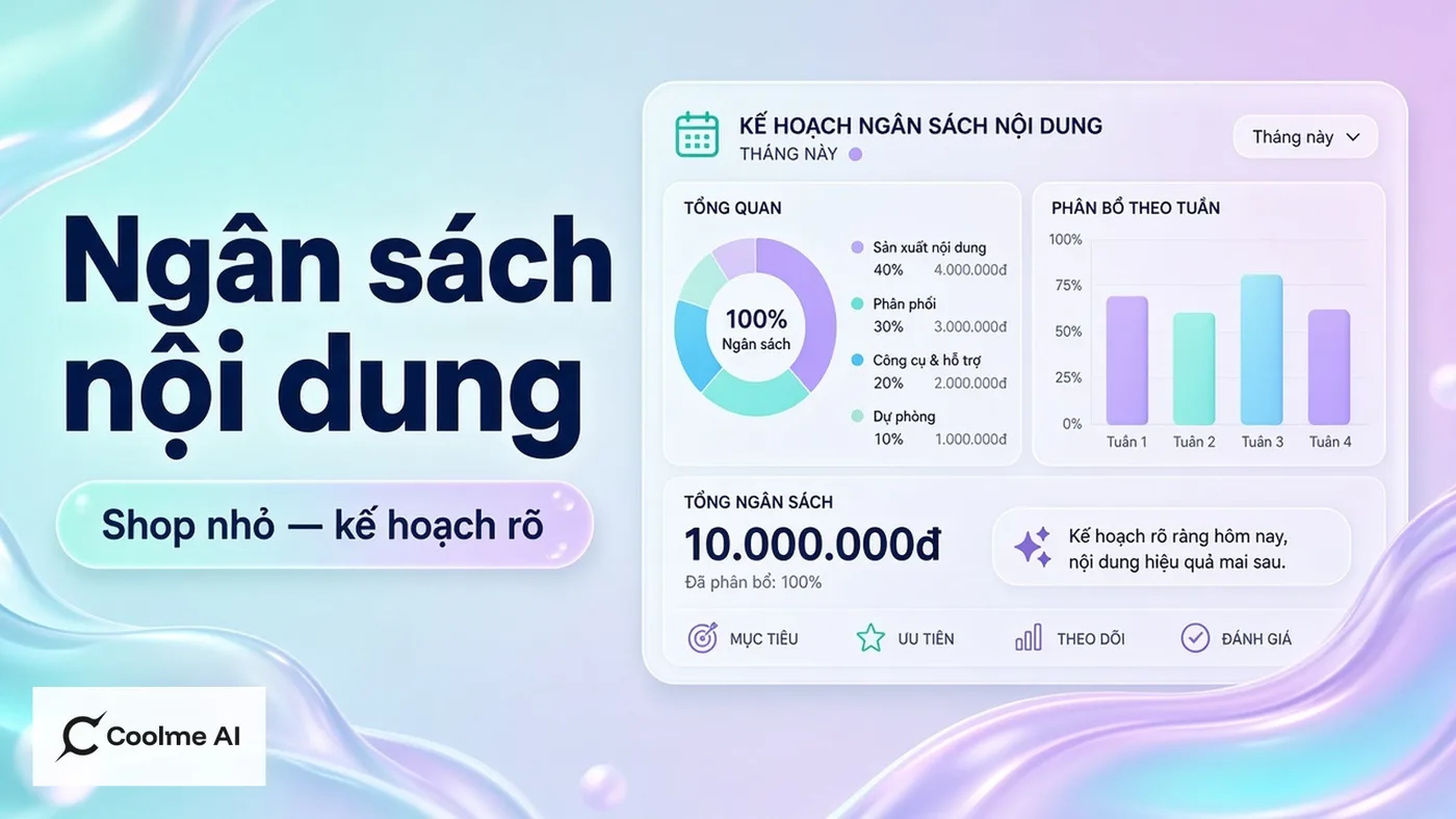 Ngân sách nội dung hàng tháng cho shop nhỏ: chỗ CoolMe giúp Ngân sách nội dung hàng tháng cho shop nhỏ: chỗ CoolMe giúp