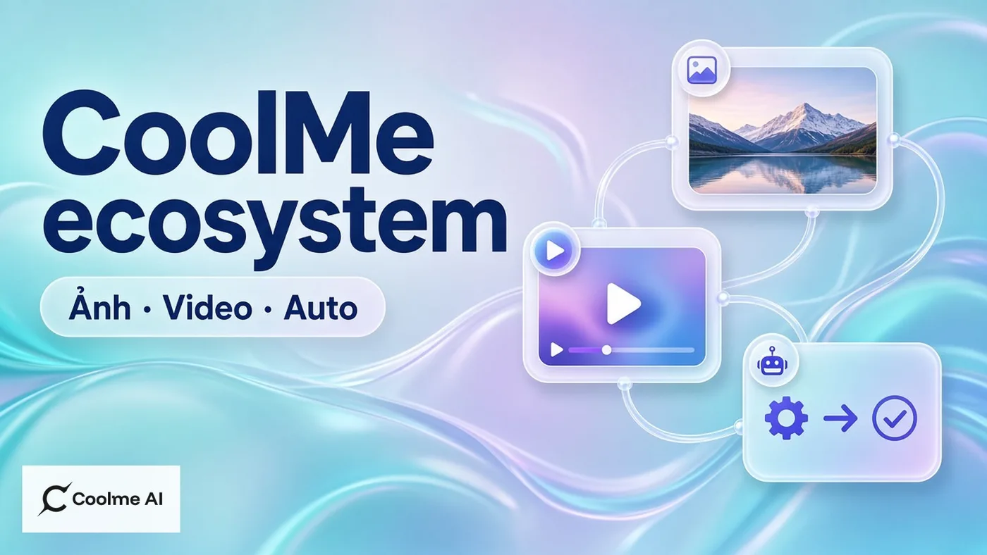 Hệ sinh thái CoolMe: ảnh, video AI và automation đăng bài Hệ sinh thái CoolMe: ảnh, video AI và automation đăng bài