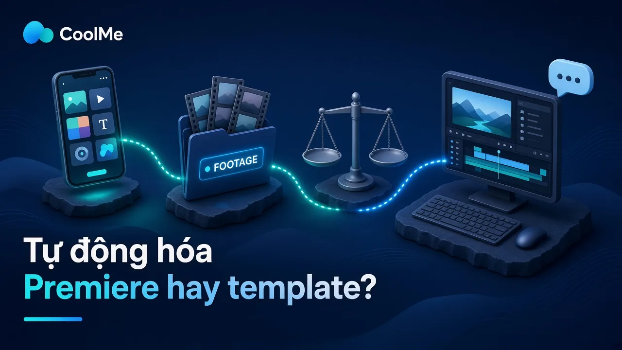 Tự động hóa Premiere hay dùng template CapCut: chọn cách nào khi cần làm nhiều video Tự động hóa Premiere hay template CapCut: chọn cách nào?
