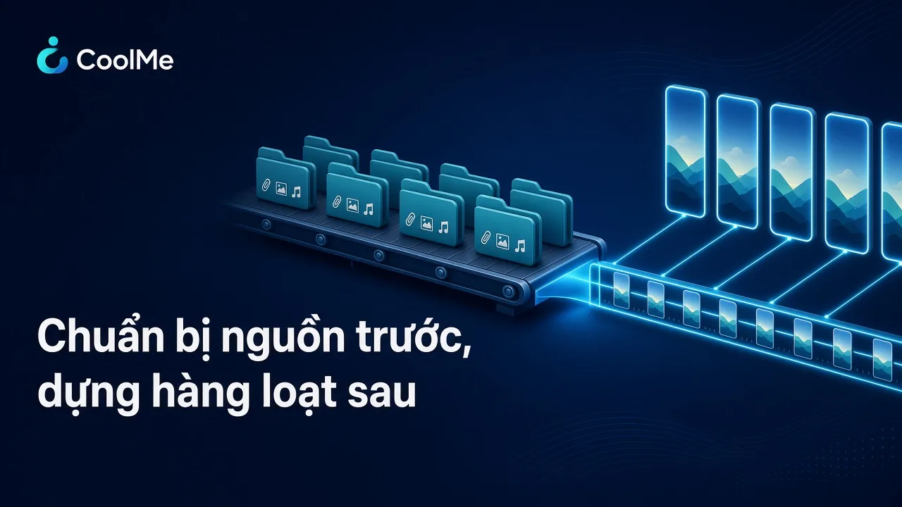 Batch visual trước, dựng sau: cách làm nhiều video mà không cắt từng clip Batch video: chuẩn bị visual trước, dựng hàng loạt sau