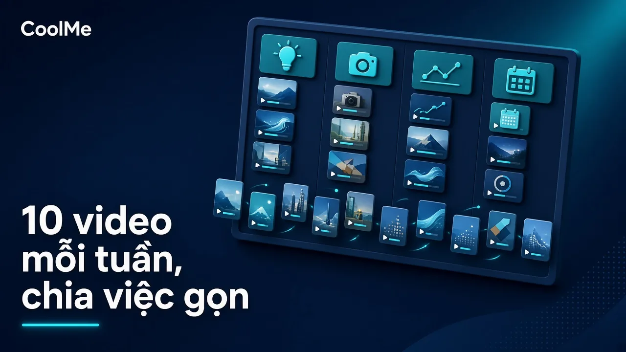 Làm batch 10 video mỗi tuần: chia việc ý tưởng, quay, dựng, đăng thế nào Làm batch 10 video mỗi tuần: chia việc từ ý tưởng tới đăng