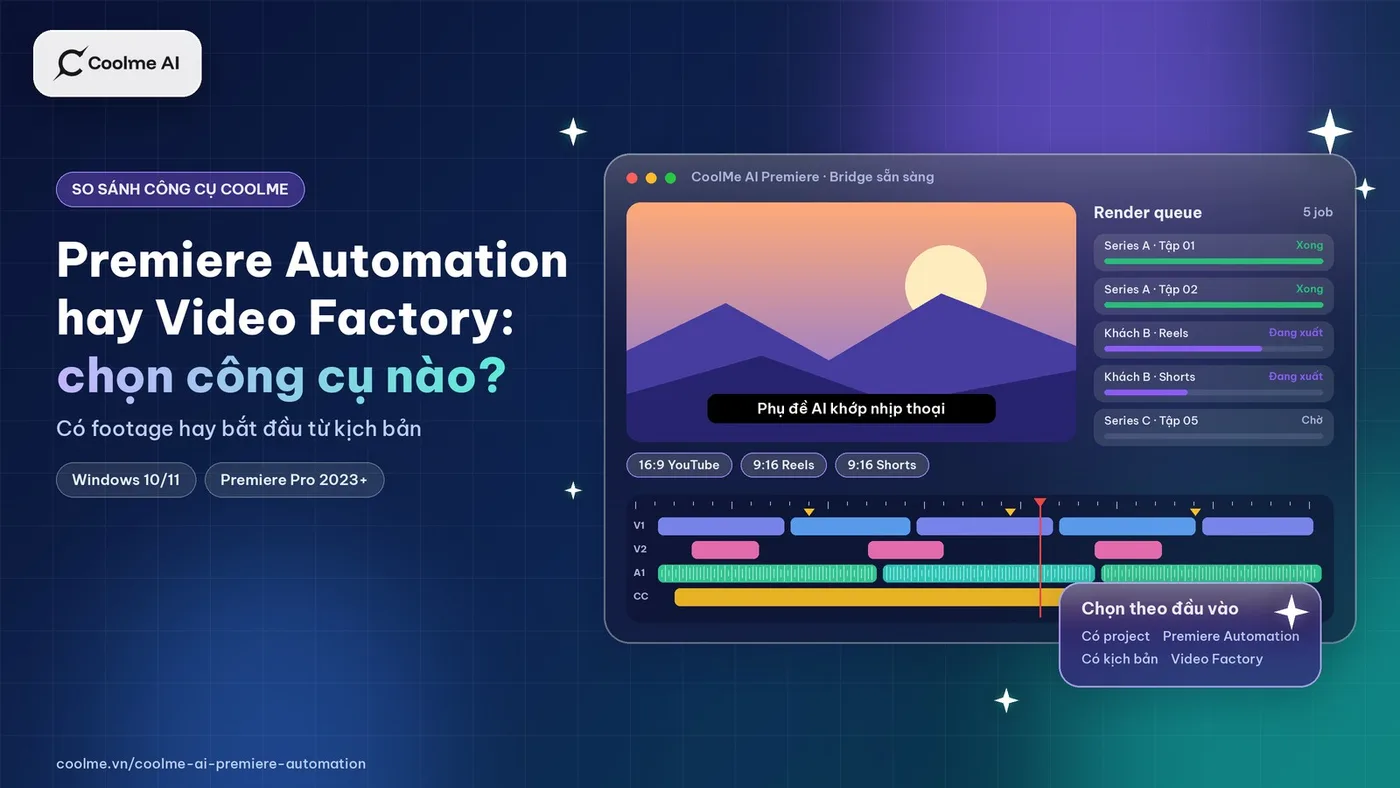Premiere Automation hay Video Factory: hai công cụ video của CoolMe khác nhau ở đâu CoolMe Premiere Automation và Video Factory khác gì?