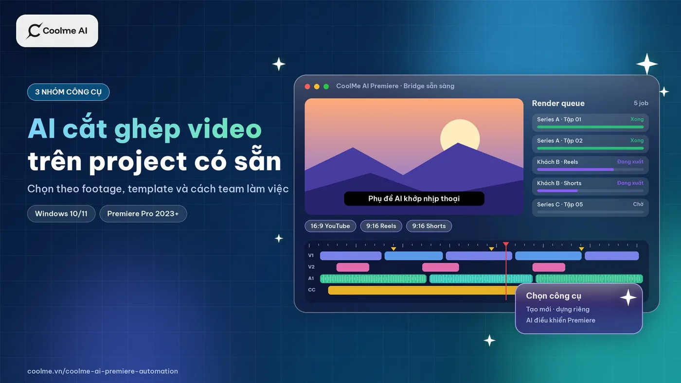 AI cắt ghép video: công cụ nào làm việc trên project Premiere có sẵn của bạn AI cắt ghép video: chọn công cụ theo footage và team