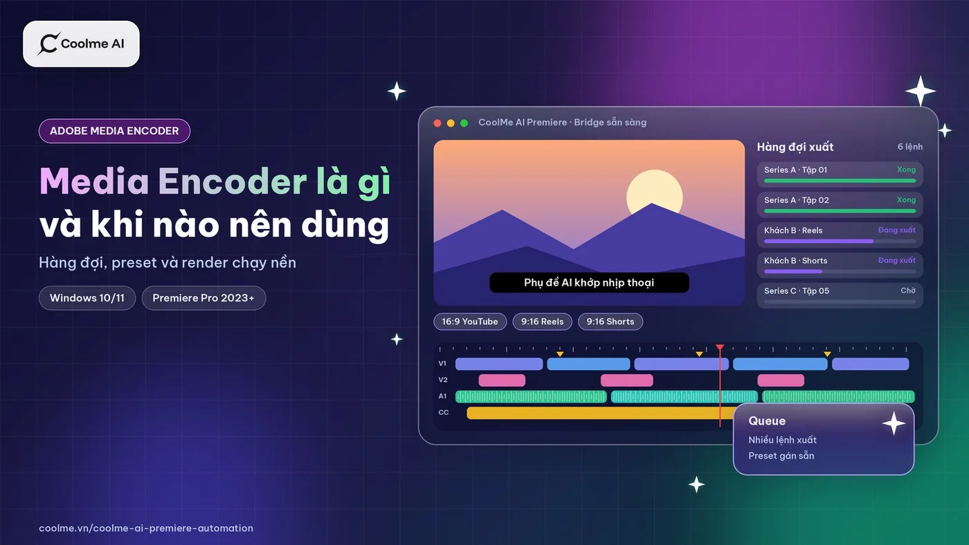 Media Encoder là gì và khi nào nên xuất qua Media Encoder thay vì Premiere Adobe Media Encoder là gì, khi nào nên dùng
