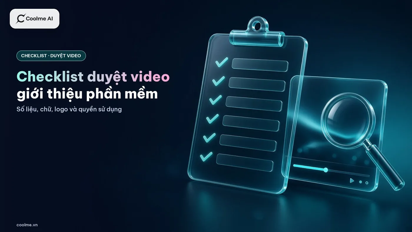 Checklist duyệt video giới thiệu phần mềm làm bằng AI: số liệu, chữ, logo và quyền sử dụng Checklist duyệt video giới thiệu phần mềm làm bằng AI