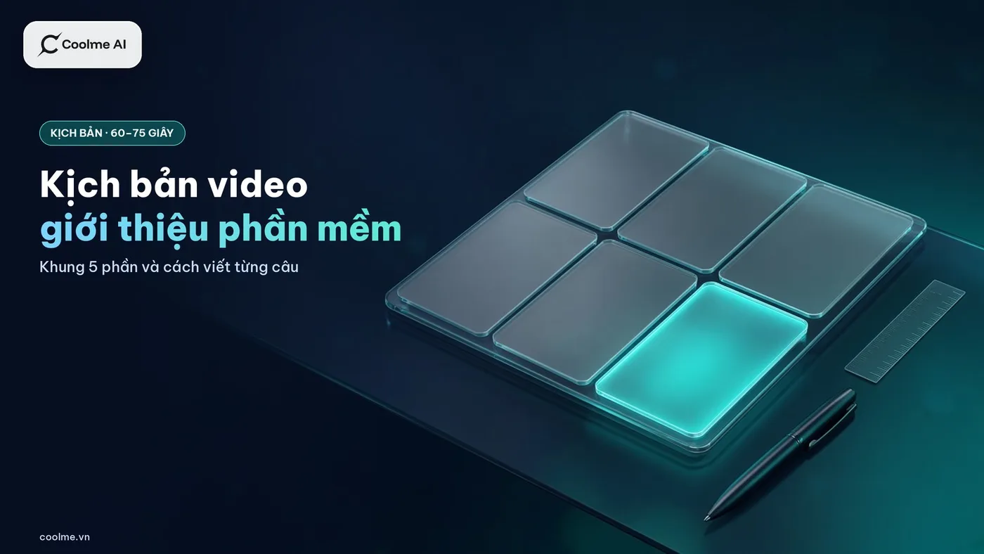 Kịch bản video giới thiệu phần mềm 60–75 giây: khung 5 phần và cách viết từng câu Kịch bản video giới thiệu sản phẩm, phần mềm 60–75 giây